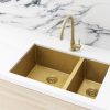 Meir Kitchen Sink - Double Bowl 670 x 440 - Brushed Bronze Gold