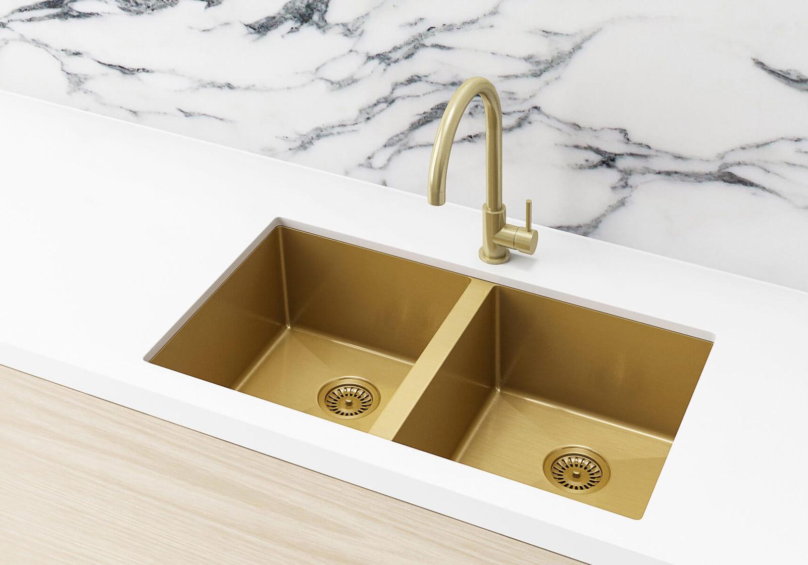 kitchen sink 3 bowl bronze color