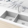 Meir Kitchen Sink - Double Bowl 860 x 440 - Brushed Nickel