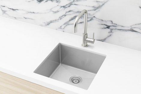 Meir Kitchen Sink - Single Bowl 450 x 450 - Brushed Nickel