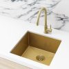 Meir Kitchen Sink - Single Bowl 450 x 450 - Brushed Bronze Gold