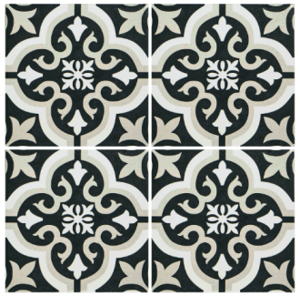 Barcelona Prague Black and White Matt multiple tiles