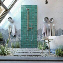 Vintage Green Long Finger Mosaic Tiles Lifestyle