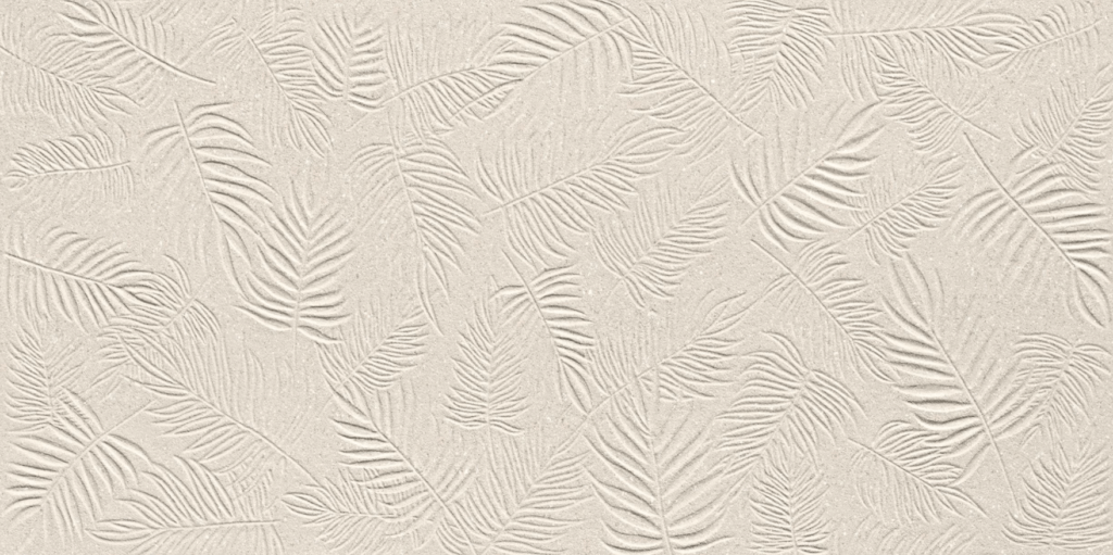 baroque leaf ivory tile