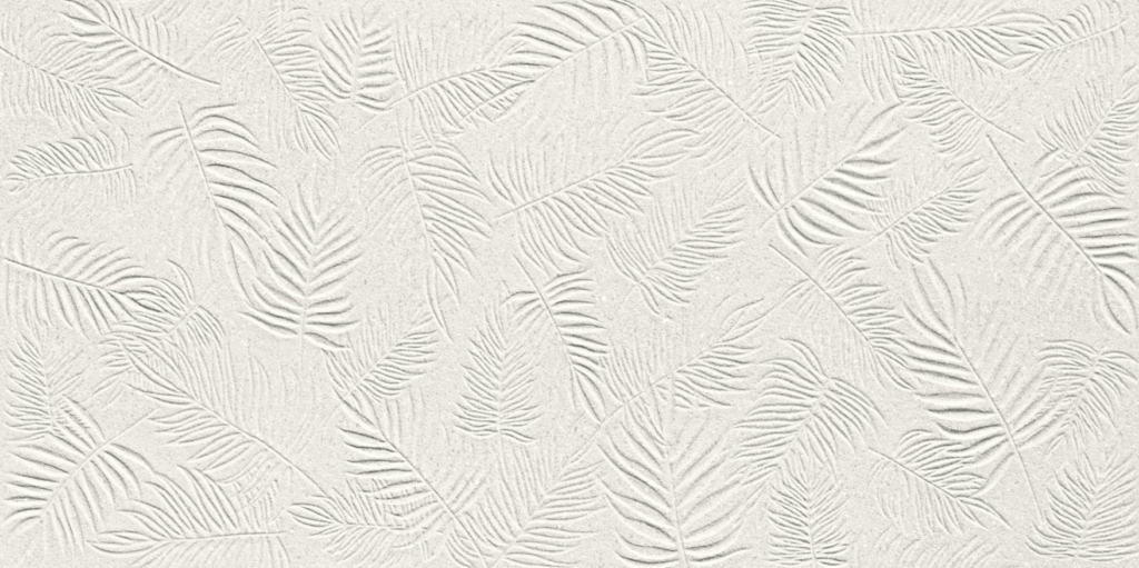 baroque leaf white tile