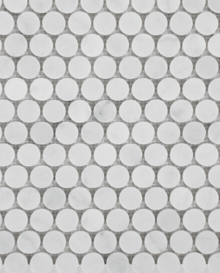 Penny Round Carrara C Tile