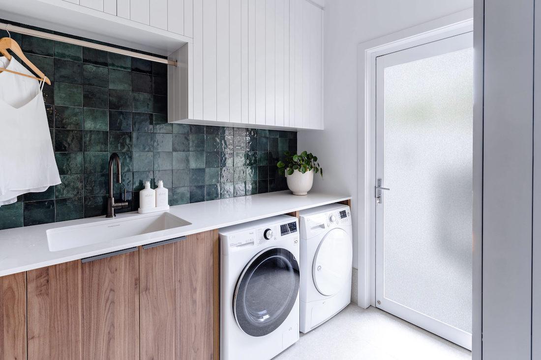 White and timber joinery in kitchen