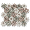 Dahlia Tumbled Flower Marble Mosaic