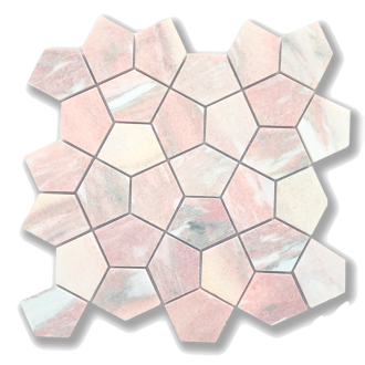 Versilia fiori rosa stone mosaic tile